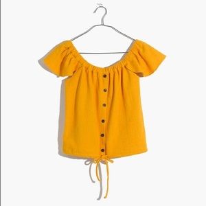 MADEWELL Texture + Thread Mustard Yellow Top